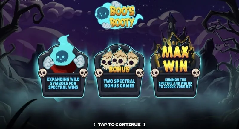 Boo's Booty - Tabuľka bonusových funkcií a Feature Buy