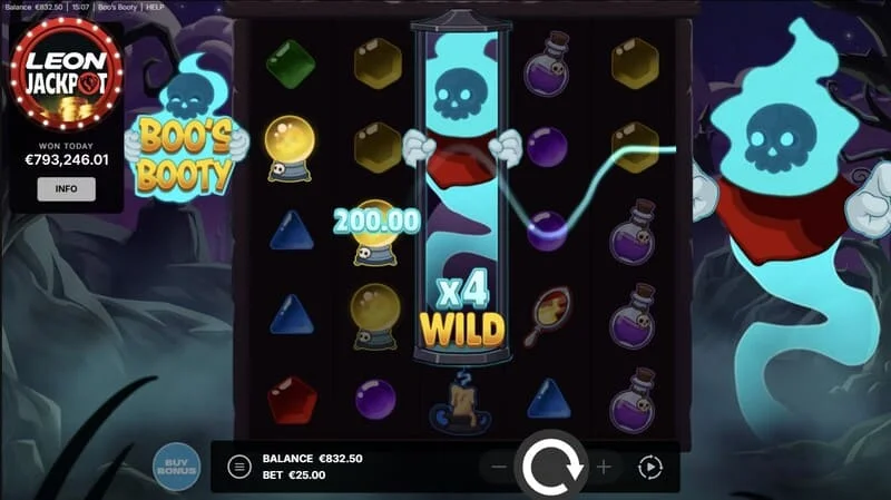 Boo's Booty - Wild duch s numerickým multiplikátorom na valcoch